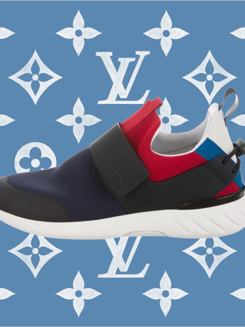 Louis Vuitton Unisex Ltd Edition 2017 Regatta Sneakers in Navy, White & Red